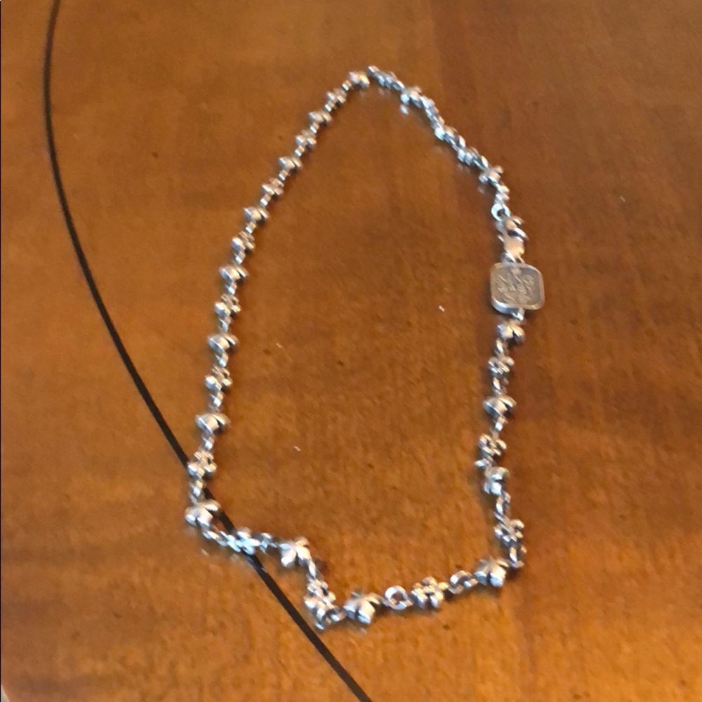 King Baby fleur de lis and cross necklace